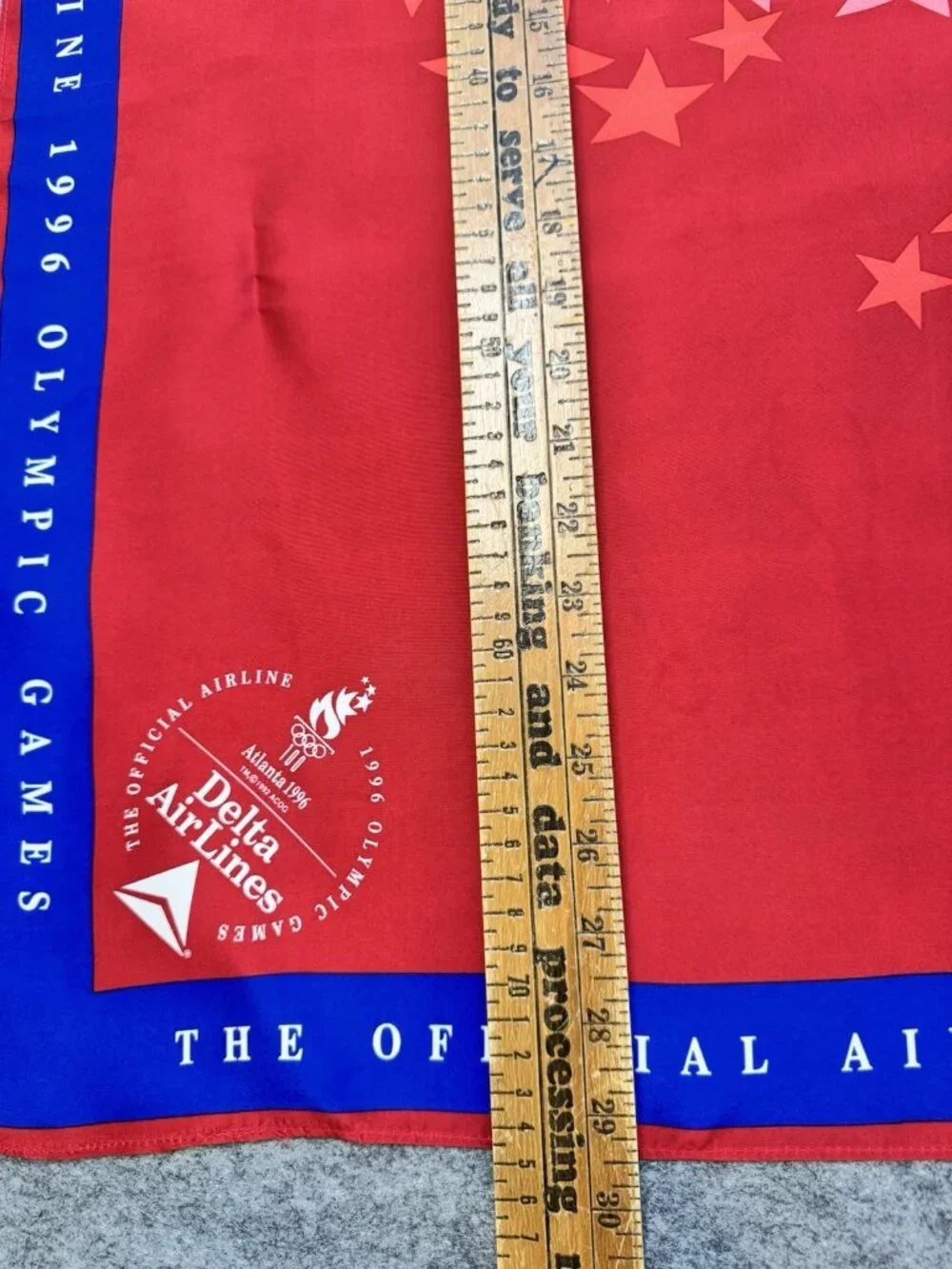 1996 Atlanta Olympics Delta Airlines Silk Crew Scarf Flight Attendant Promo  29